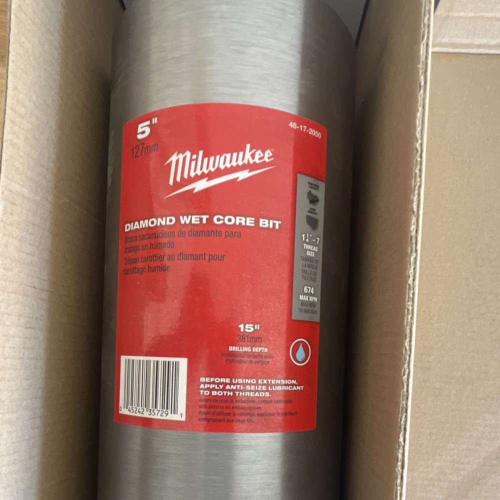 Milwaukee 5" Diamond Wet Core Drill Bit 48-17-2050