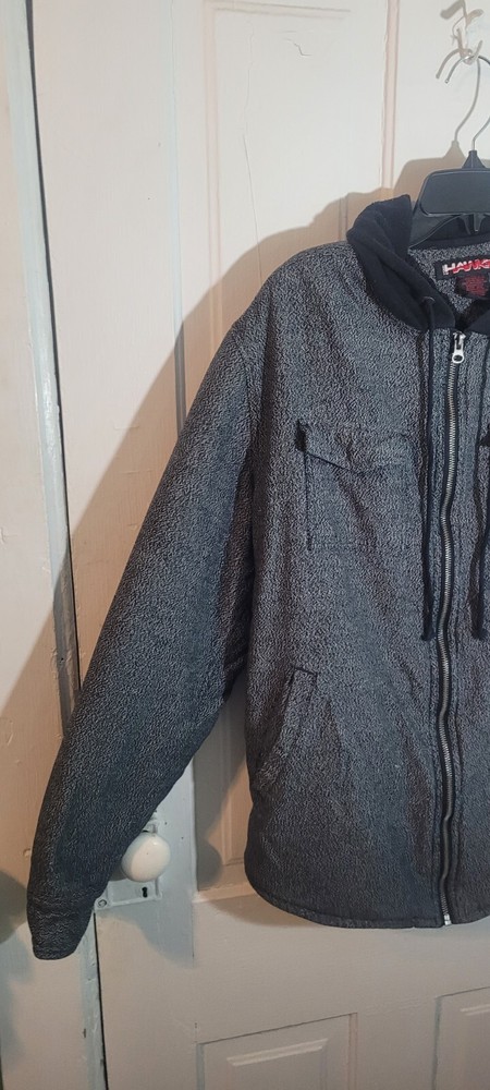 Tony Hawk Large Young Mens Zipup Gray Jacket 100% Cotton Shell