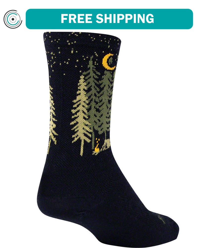 SockGuy Wool Camper Socks - 6 inch, Black, Small/Medium