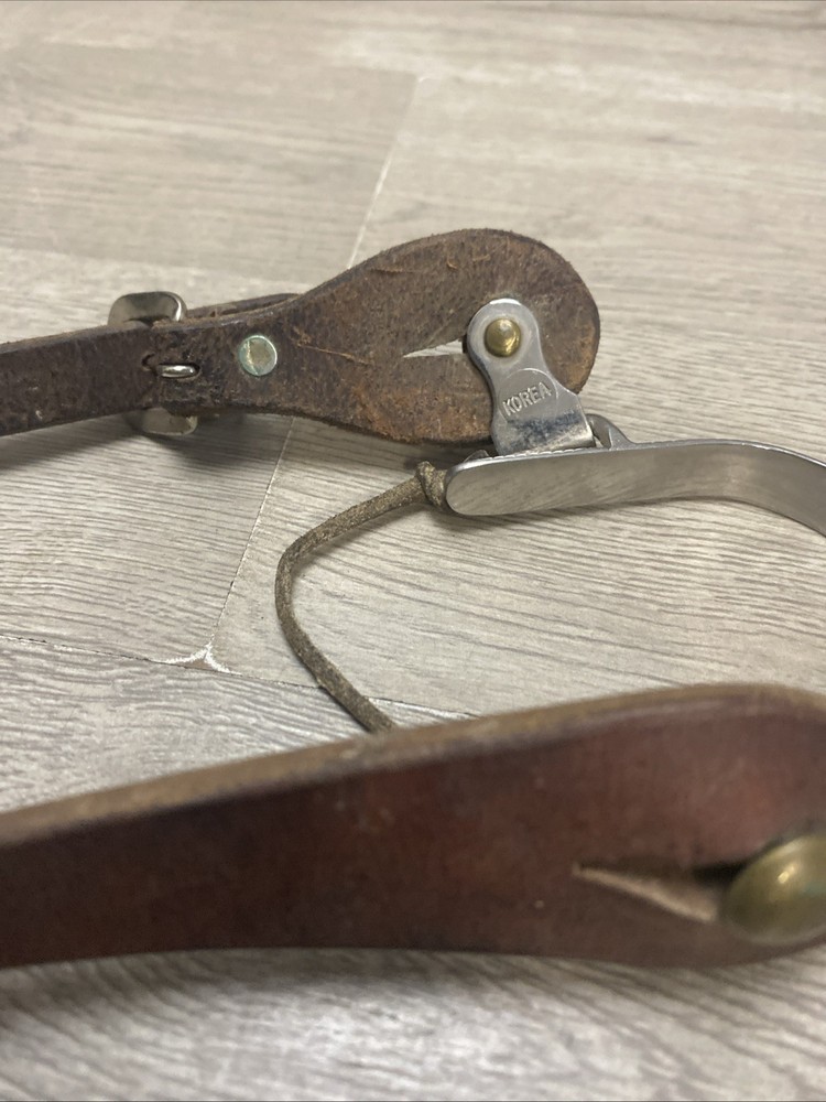 Vintage Spur Pair Ornate W/ Leather Straps