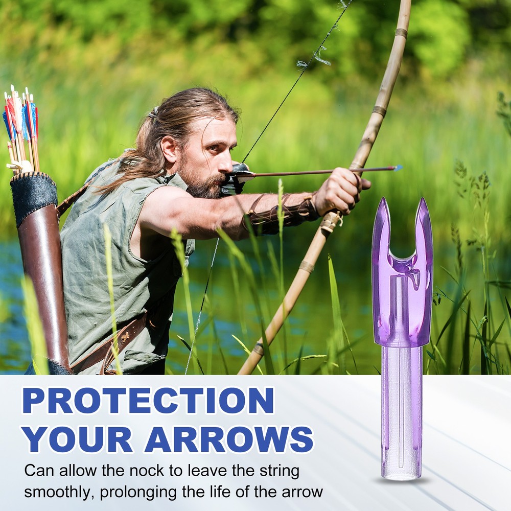 Archery arrows 4.2mm, 12pcs, plastic inserts, transparent purple