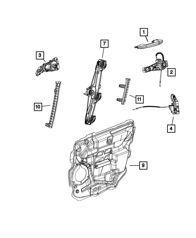 Genuine Mopar Door Handle Bracket Left 68260374aa
