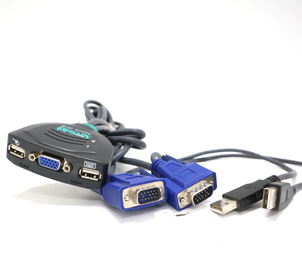 Black Box KV407A ServSwitch Micro KVM Switch 2-Port USB VGA W/ Cables