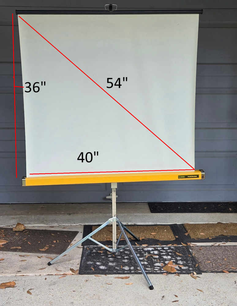 Knox Panorama Portable Standing Retractable Projector Screen 40"x36"