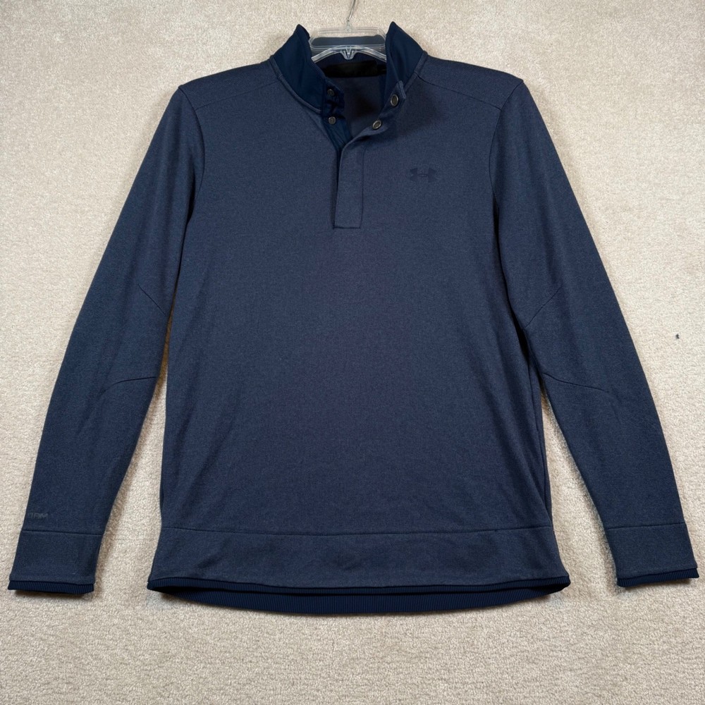 Under Armour Storm Mens Medium ColdGear Golf 1/4 Snap Pullover Blue