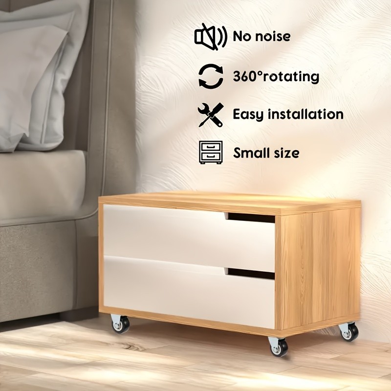 Swivel Caster Wheels with Brake - Quiet, 360° Rotating for Furniture & Carts