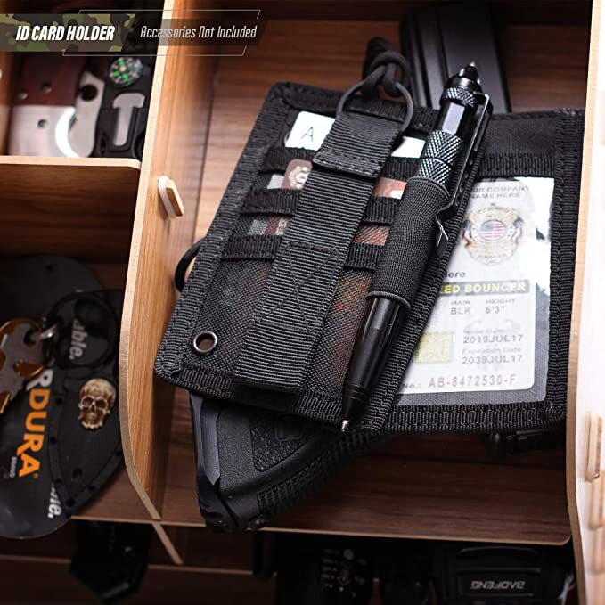 Tactical ID Card Holder Organizer with Neck Lanyard Hook&Loop Patch Badge Holder