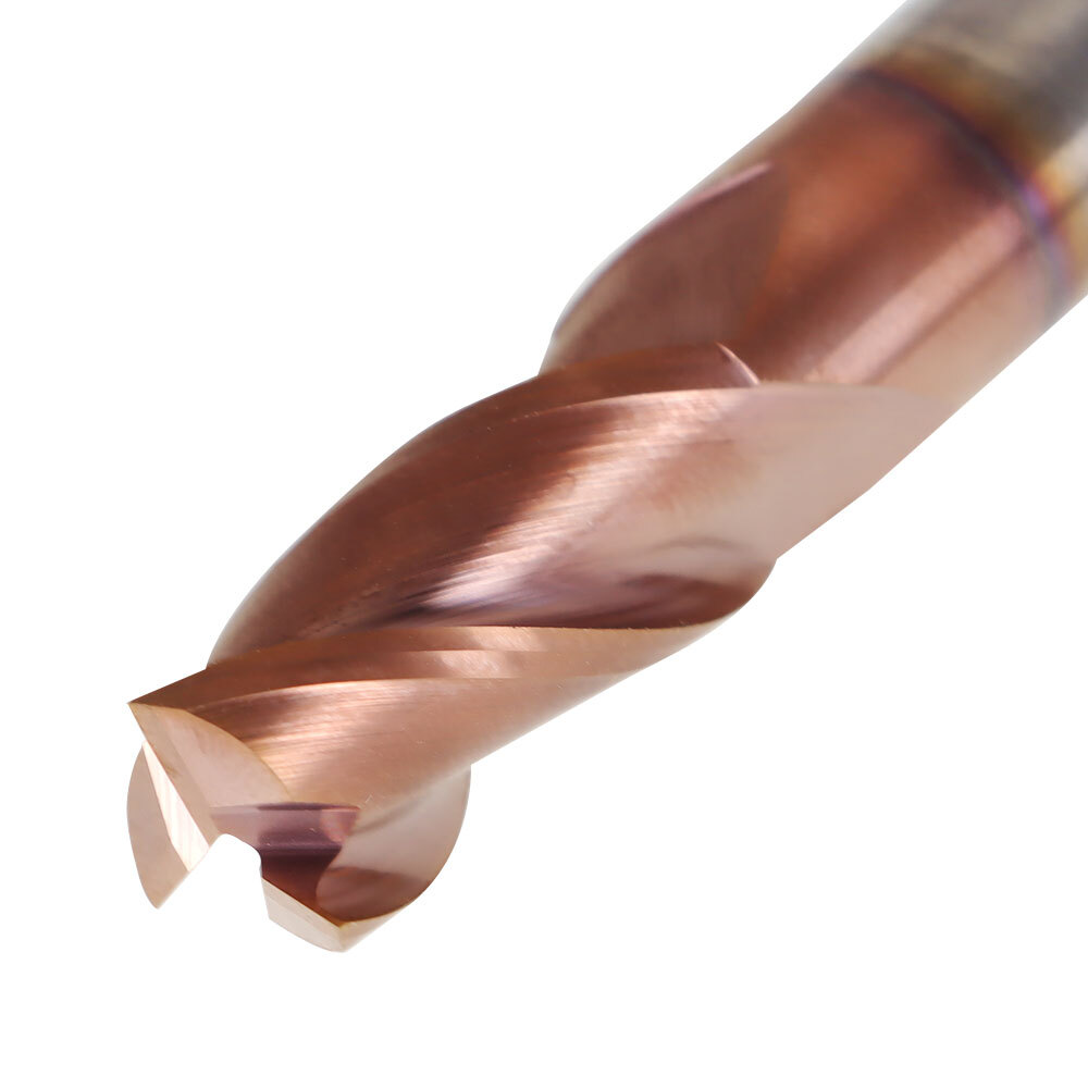 5PCS 1/2" 3 Flute 37° Helix Carbide End Mill For Aluminum SQUARE ZRN COATED