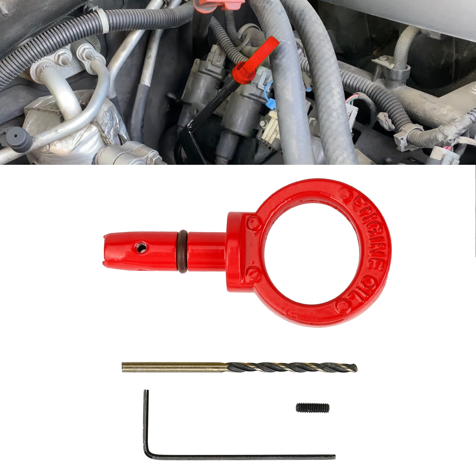 Oil Dipstick Repair Handle Red For Chrysler Jeep Dodge Ram 2.4 3.2 3.6 5.7 6.4L