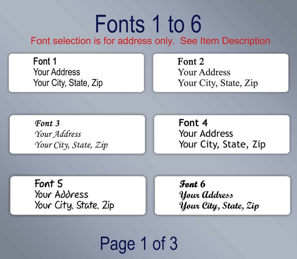 300 Custom GLOSSY 1 x 2.63 Inch Return Address Monogram Brush Script Labels