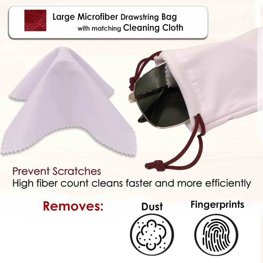 ® Large Hard Sunglasses Case | fits Large curved Sunglasses, with microfiber bag