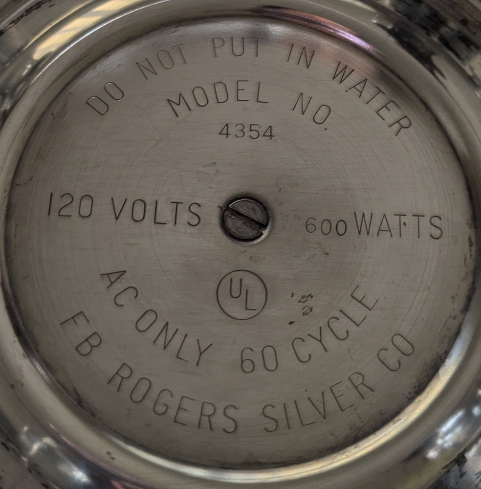 Vintage silverplate electric coffe server FB Rogers & Victorian samovar 2 pc