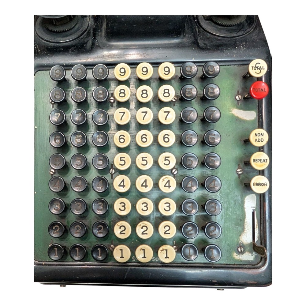 Vtg Burrough's Portable 8 Column Adding Machine Good Clean Working Condition