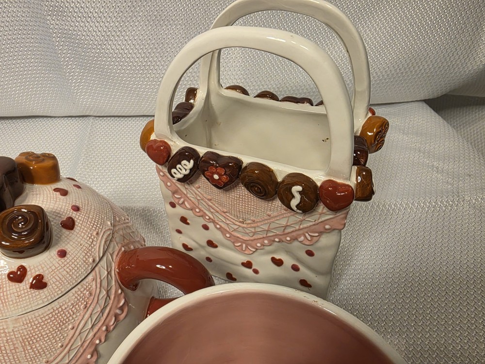 Vintage Ceramic Chocolate Candy Tea Set