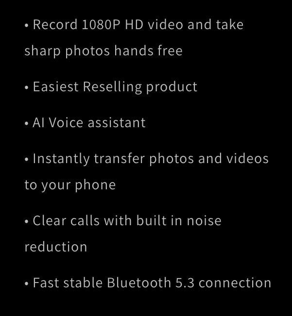 Ai Camera Glasses New In Box