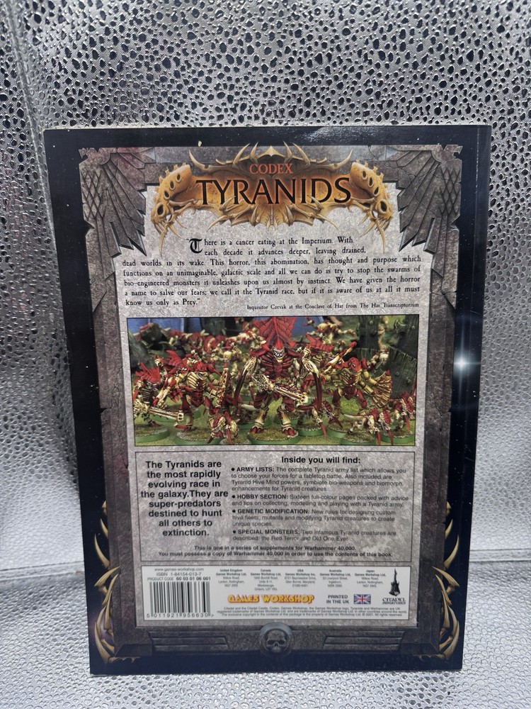 Warhammer 40K Codex Tyranids 3rd Edition 2001 Games Workshop Rulebook Rare Mint