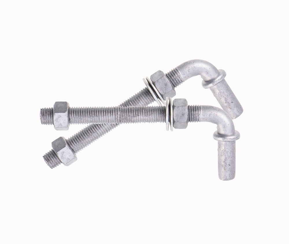 J-Bolt Post Hinge 6" Long with 5/8" Hinge Pin Galvanized - Includes Washers