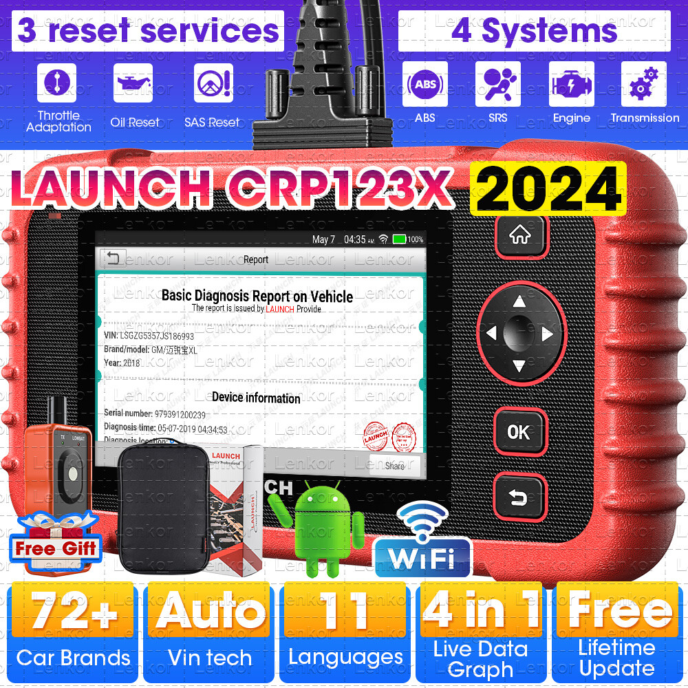 2024 LAUNCH CRP123X Elite Code Reader Car Diagnostic Scanner Tool ABS SRS Engine