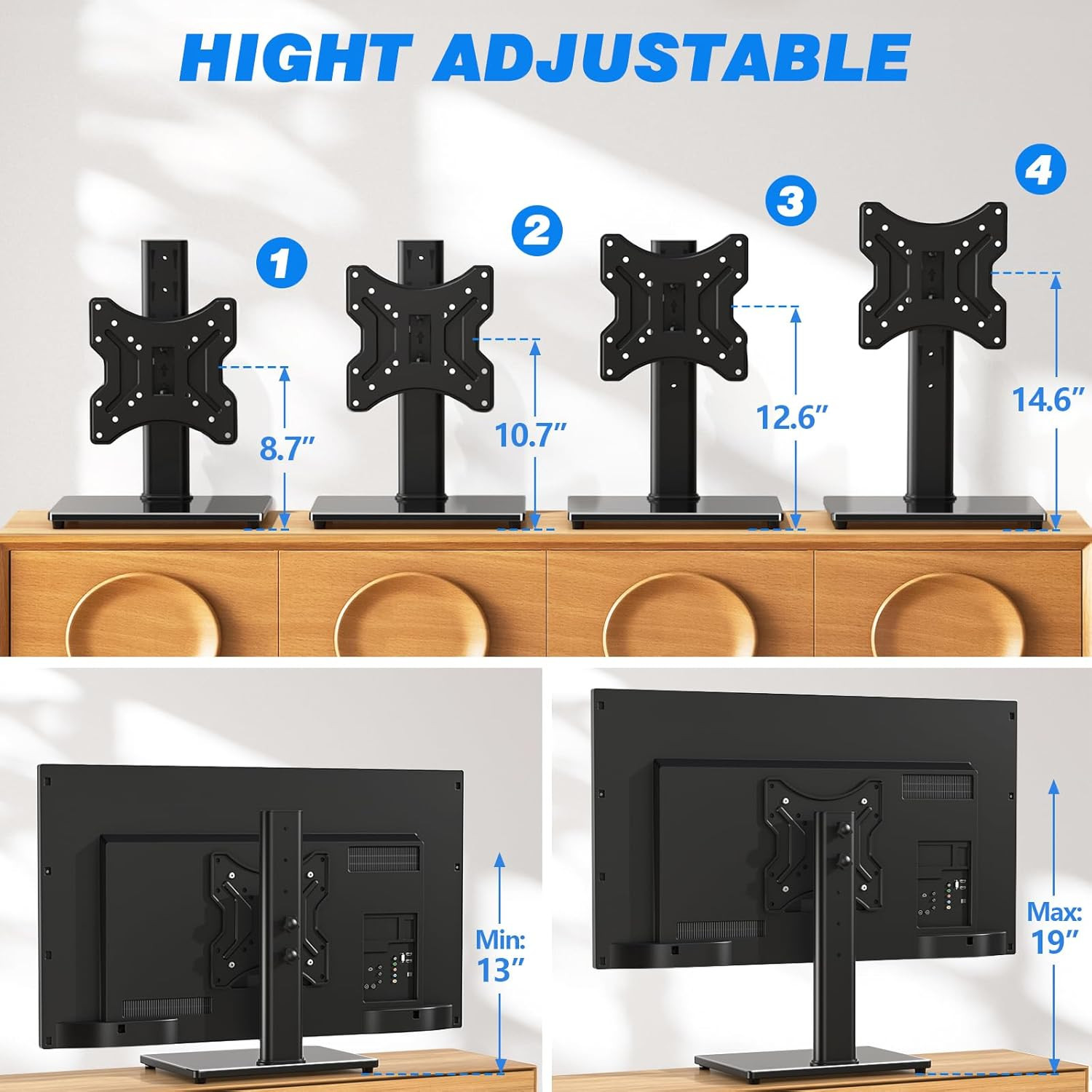 Universal Swivel Tabletop TV Stand for Flat Screens 23 24 26 32 39 40 42 43 Inch