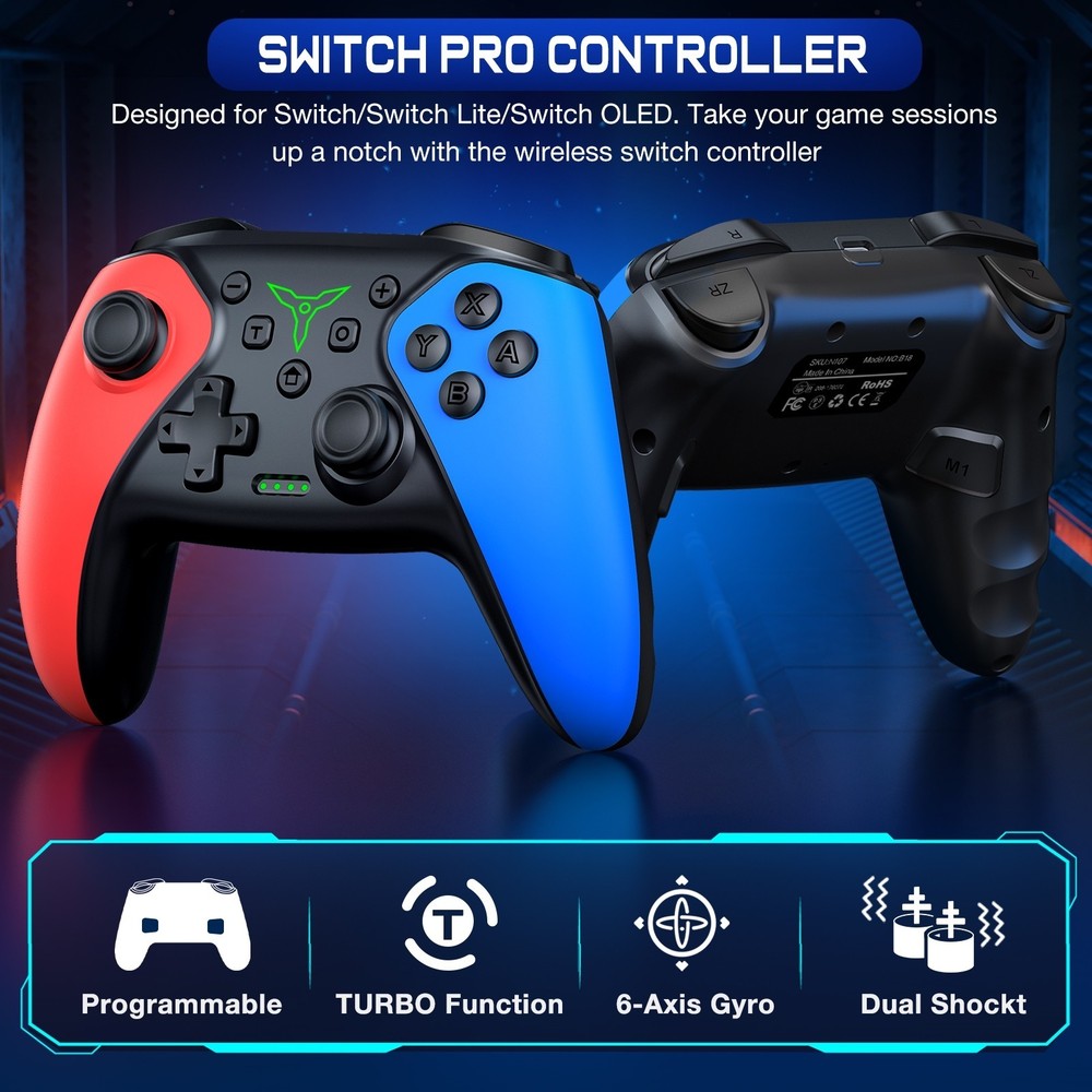 2Packs Wireless Switch Pro Controller for Nintendo Switch 2/OLED,Android/iOS