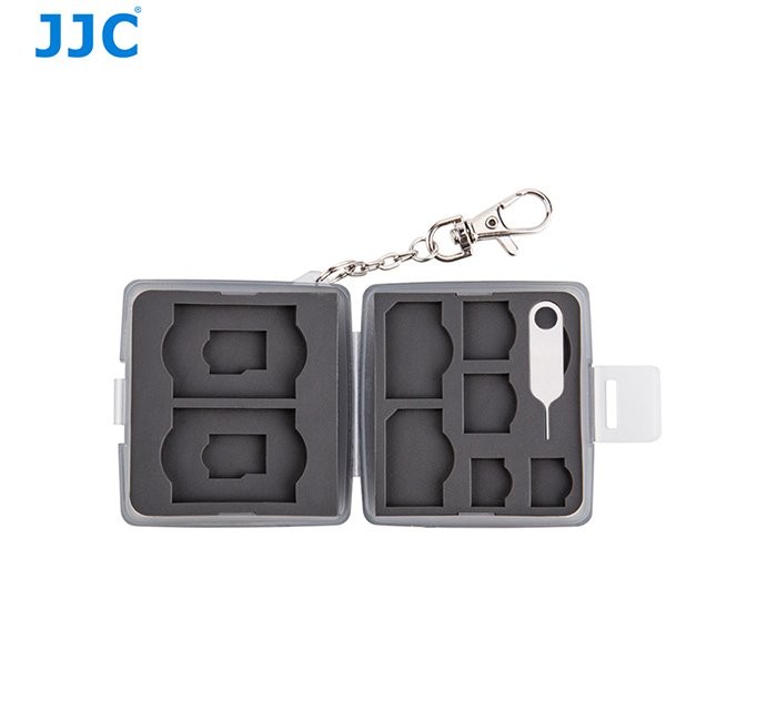 JJC MC-10D BLK Memory Card case fit 2 SD, 2 MSD, 2 SIM, 2 Micro SIM, 2 Nano SIM