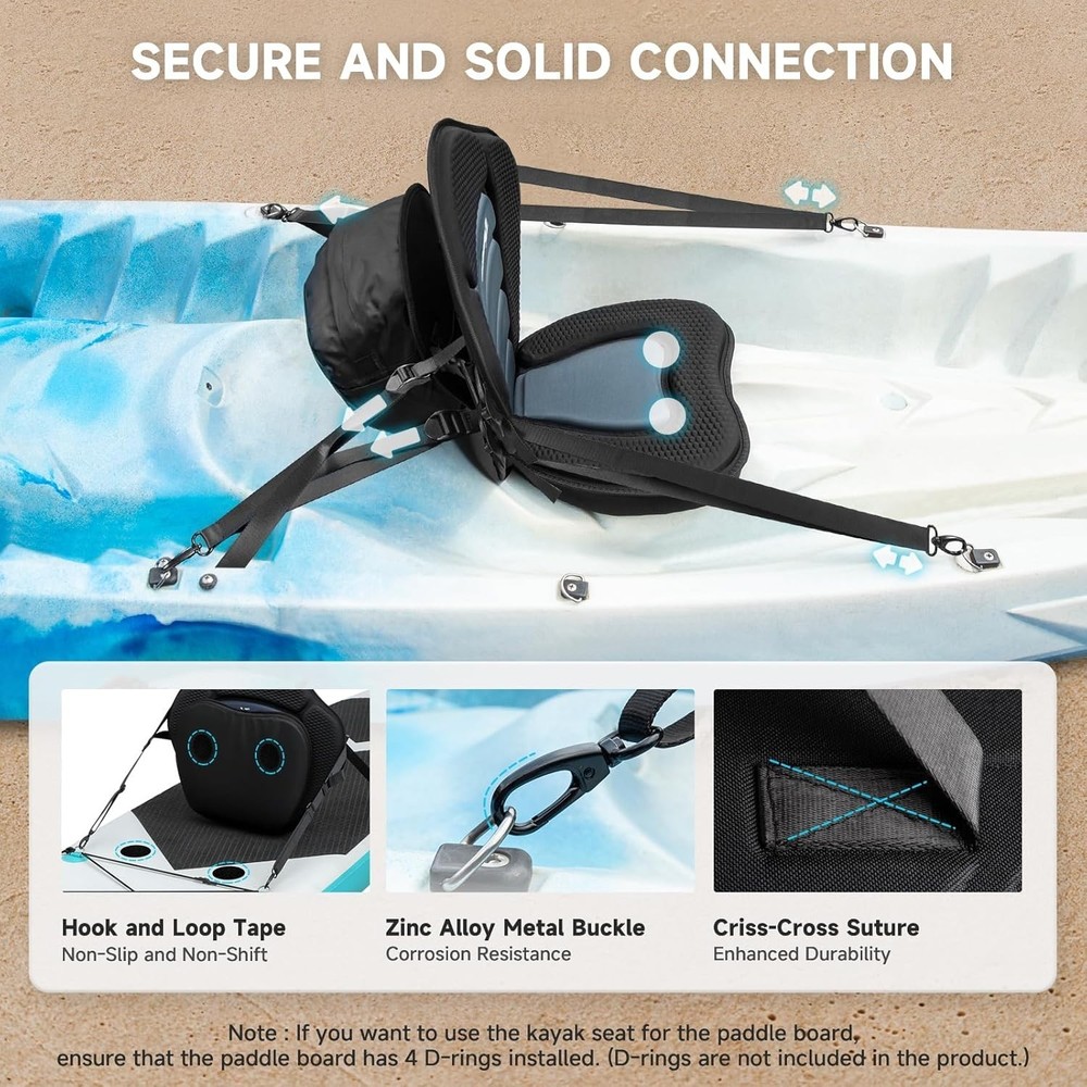 Durable Inflatable Paddleboard Seat, Hook and Loop