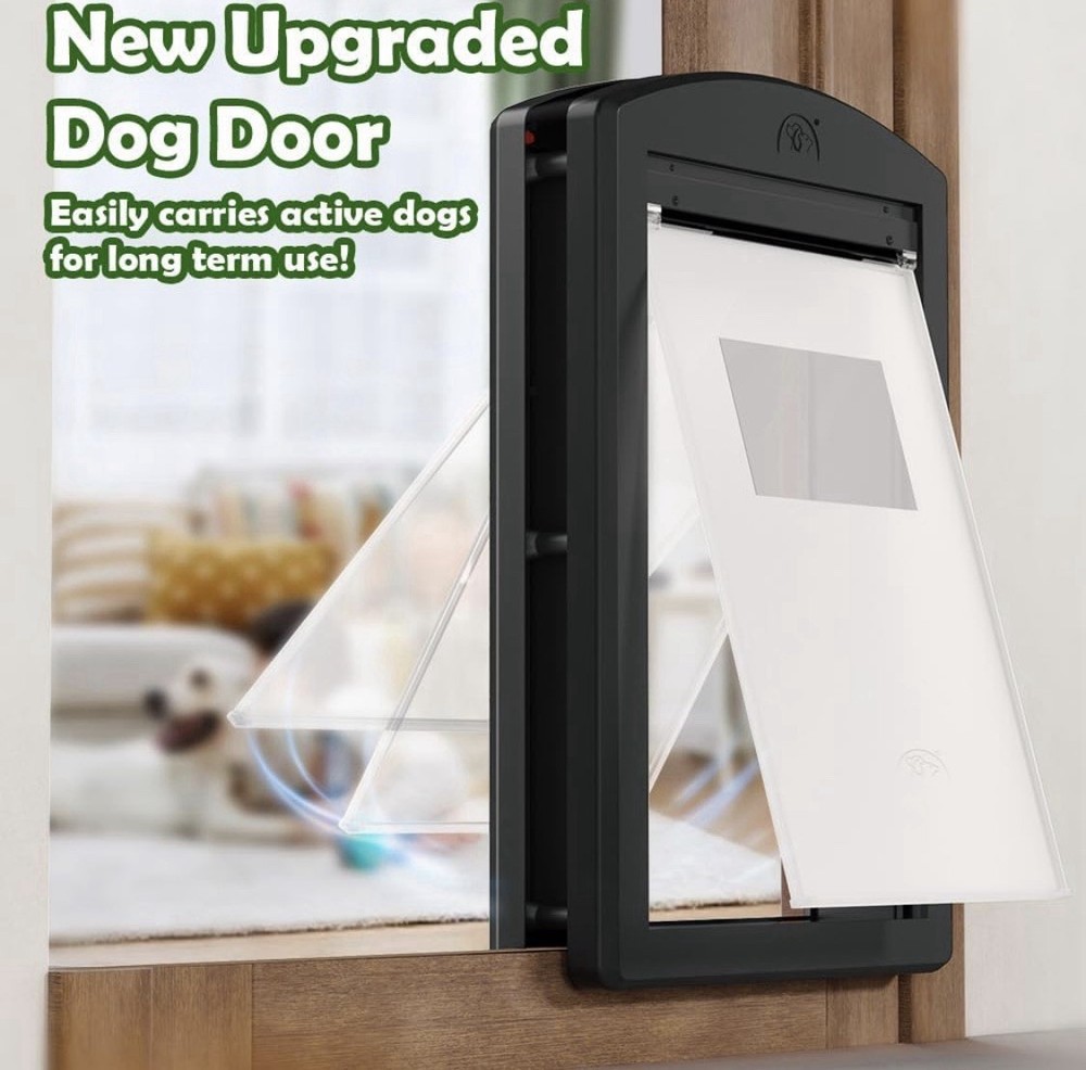 Medium Dog Door Adjustable Frame 3 Locking Modes 1-2” Thick Doors