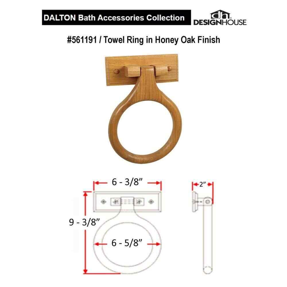 Dalton Towel Ring in Honey Oak