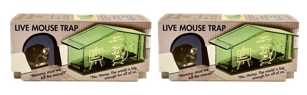 Seabright Smart Mouse Trap (2 pack) Clear Plastic No Kill Catch & Release 3x7x2