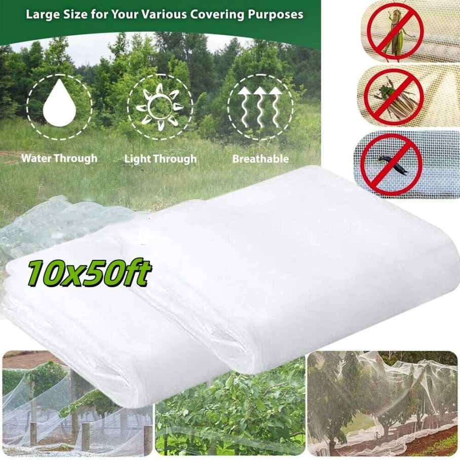 10*50ft Mosquito Garden Bug Insect Netting Barrier Bird Net Plant Protect Mesh/
