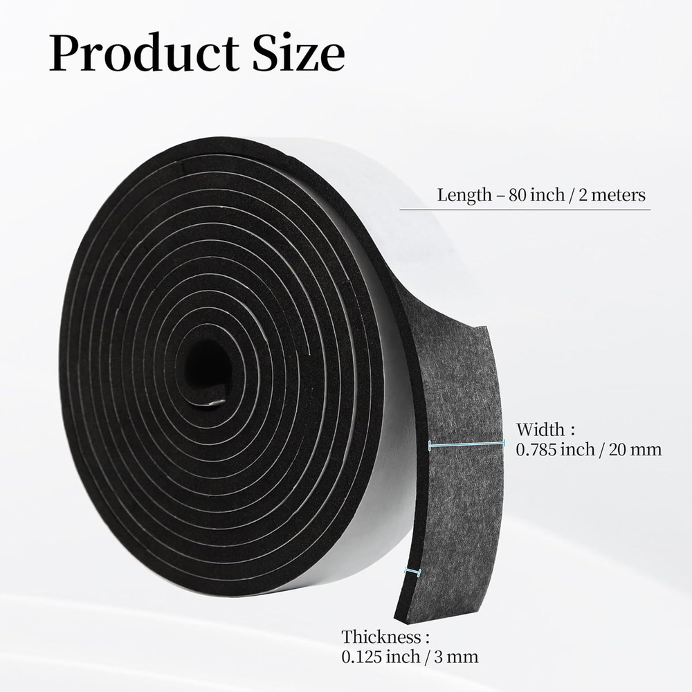 Hat Sizing Tape 80 Inch Foam Size Reducer Self Adhesive Cap Insert Black