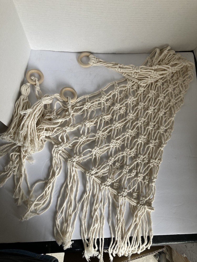 Macrame Toy Hammock - Boho Corner Wall Hanging Netting Stuffed Animal Holder