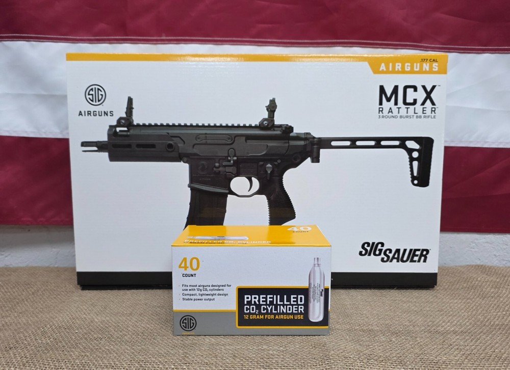 Sig MCX Rattler BB CO2 Rifle .177 Semi-Auto/3 Round Burst ⭐ BUNDLE⭐w/ x40 CO2!