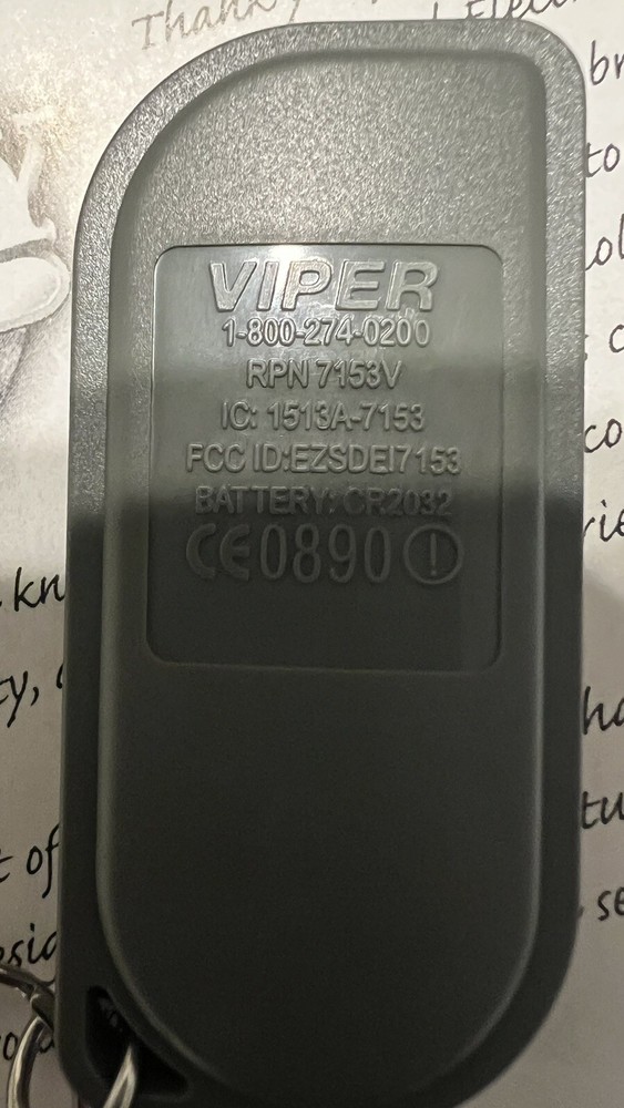 Viper Alarm 7153V Replacement Responder LE 1-way Supercode Remote Control