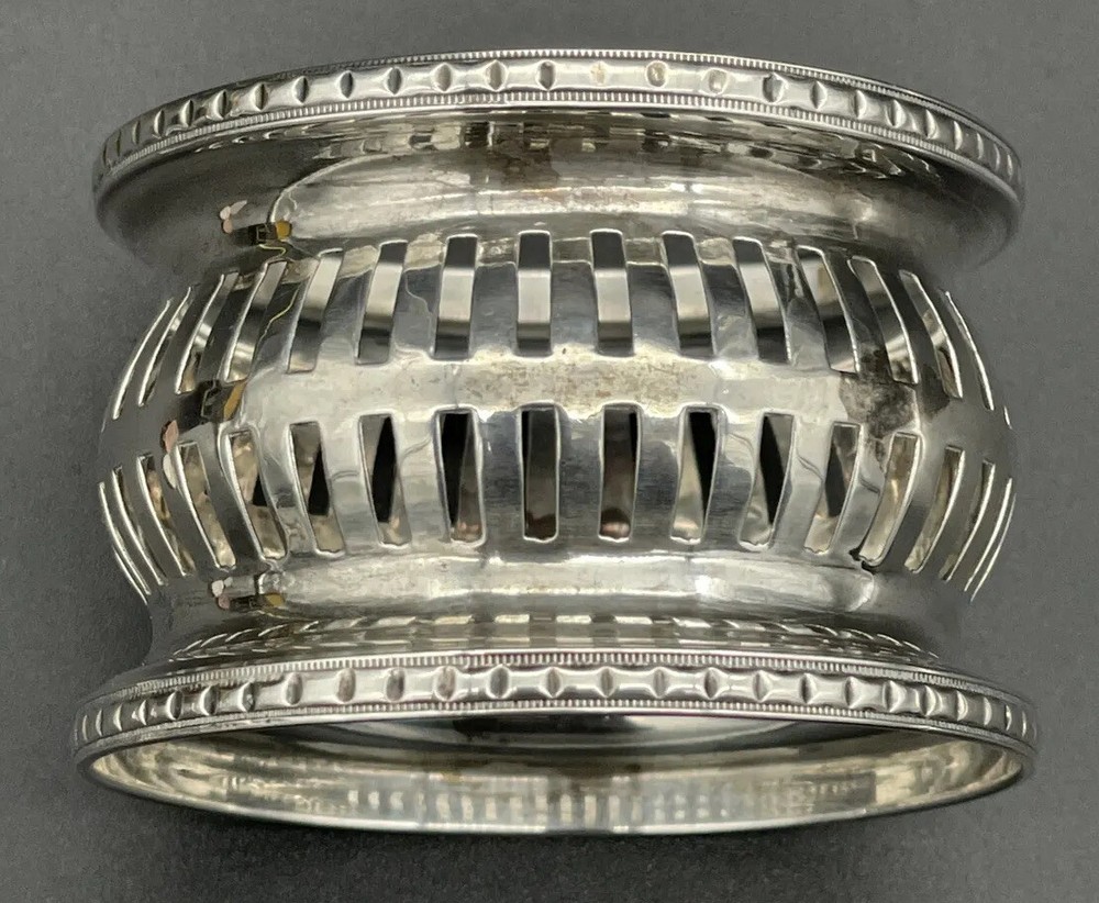 Pierced Sterling Silver Napkin Ring Name Engraved “Ada” Webster