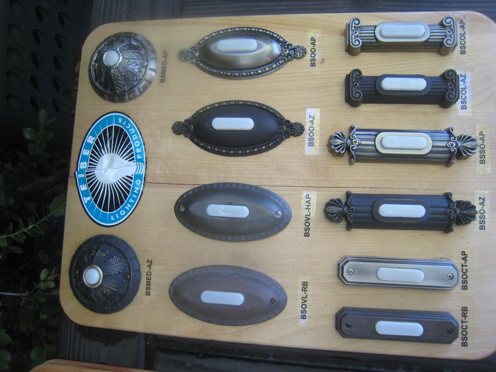 Teiber Wired Lighted Rustic Bronze Die-Cast Pushbutton Doorbell Button BSOCT-RB