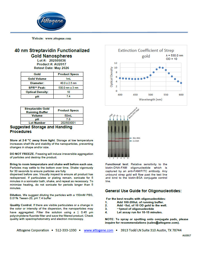 Streptavidin Colloidal Gold 40nm