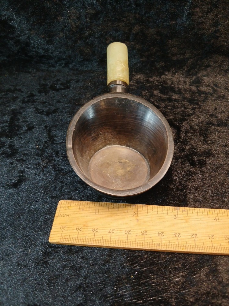 Incense Burner Brass With Stone Handle
