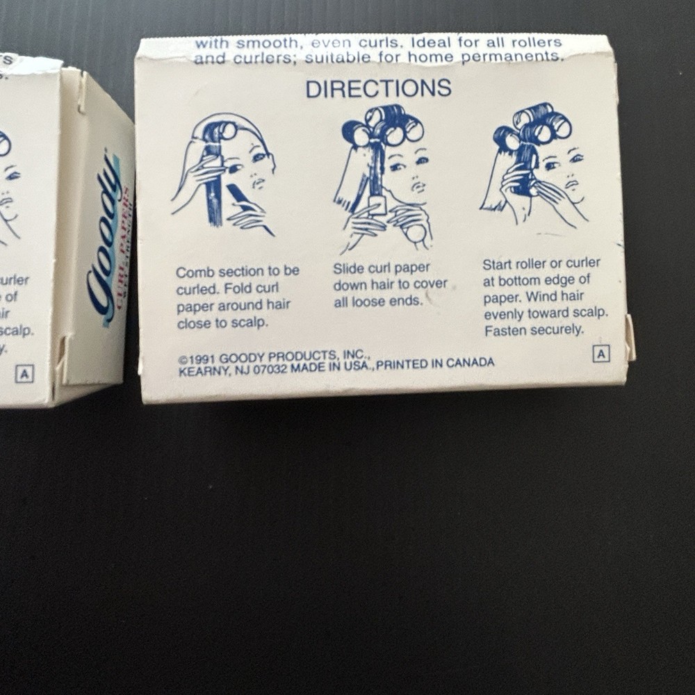 Vintage Goody Curl Papers End Papers 2 Box Set