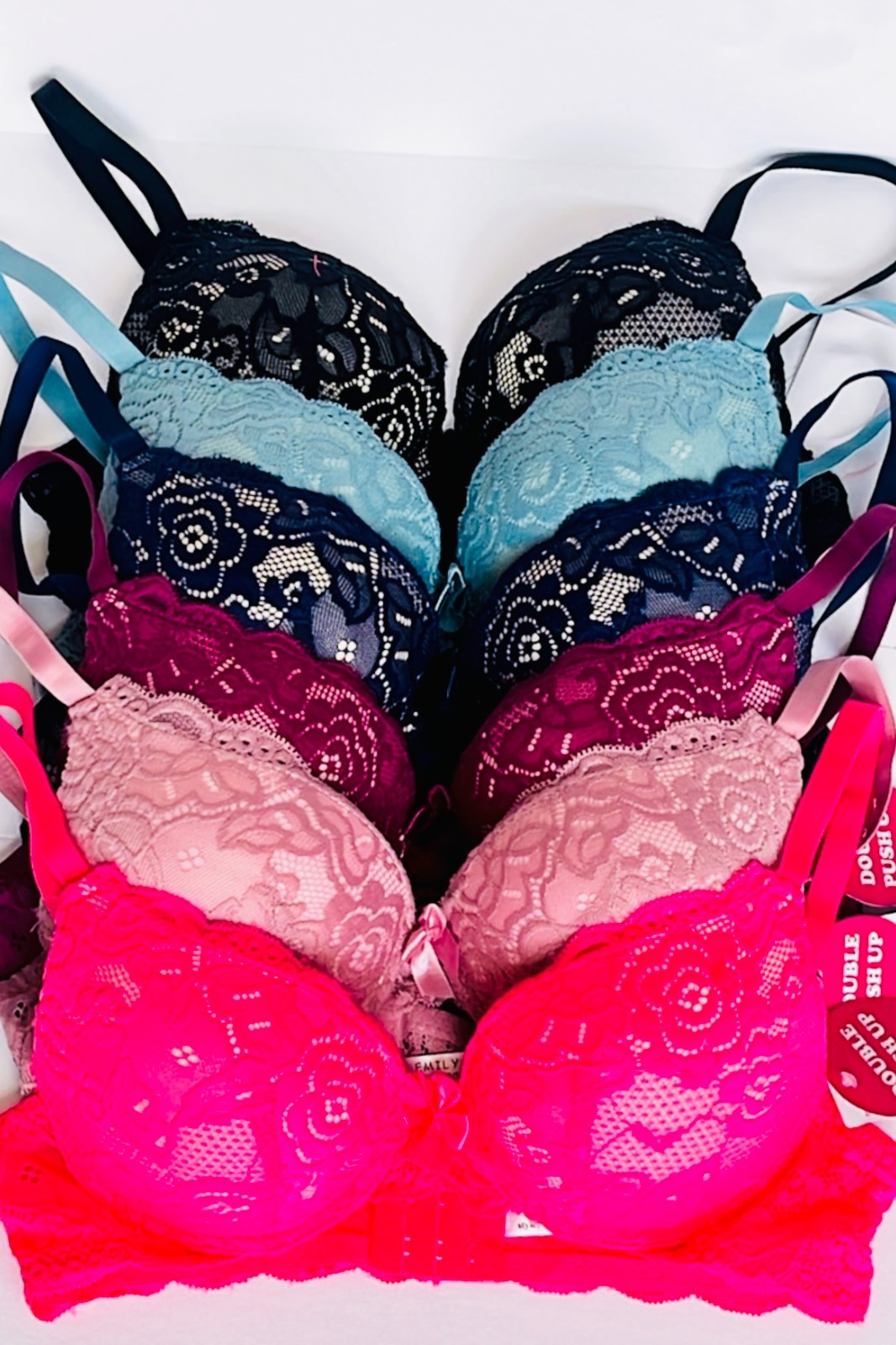 EXTREME DOUBLE PUSH UP Add 2 Cup Sizes Push Up Bra Padded FREE RETURN 1,3 or 6pc