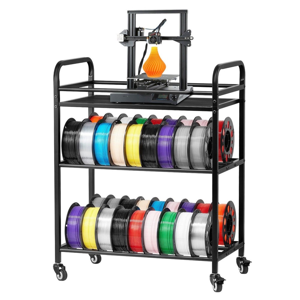 Compact 3-Tier Filament Spool Tower 280lb Capacity Tool-Free Setup