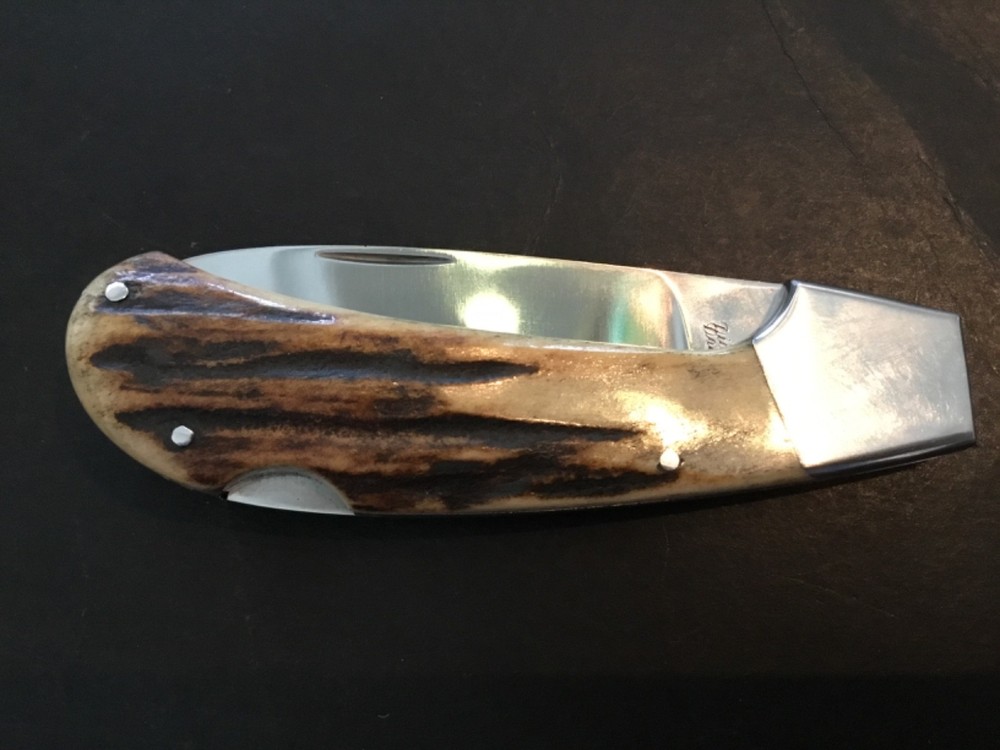 Custom Dick Dorough Premium Stag Lockback like Slipjoint Folder Folding Knife