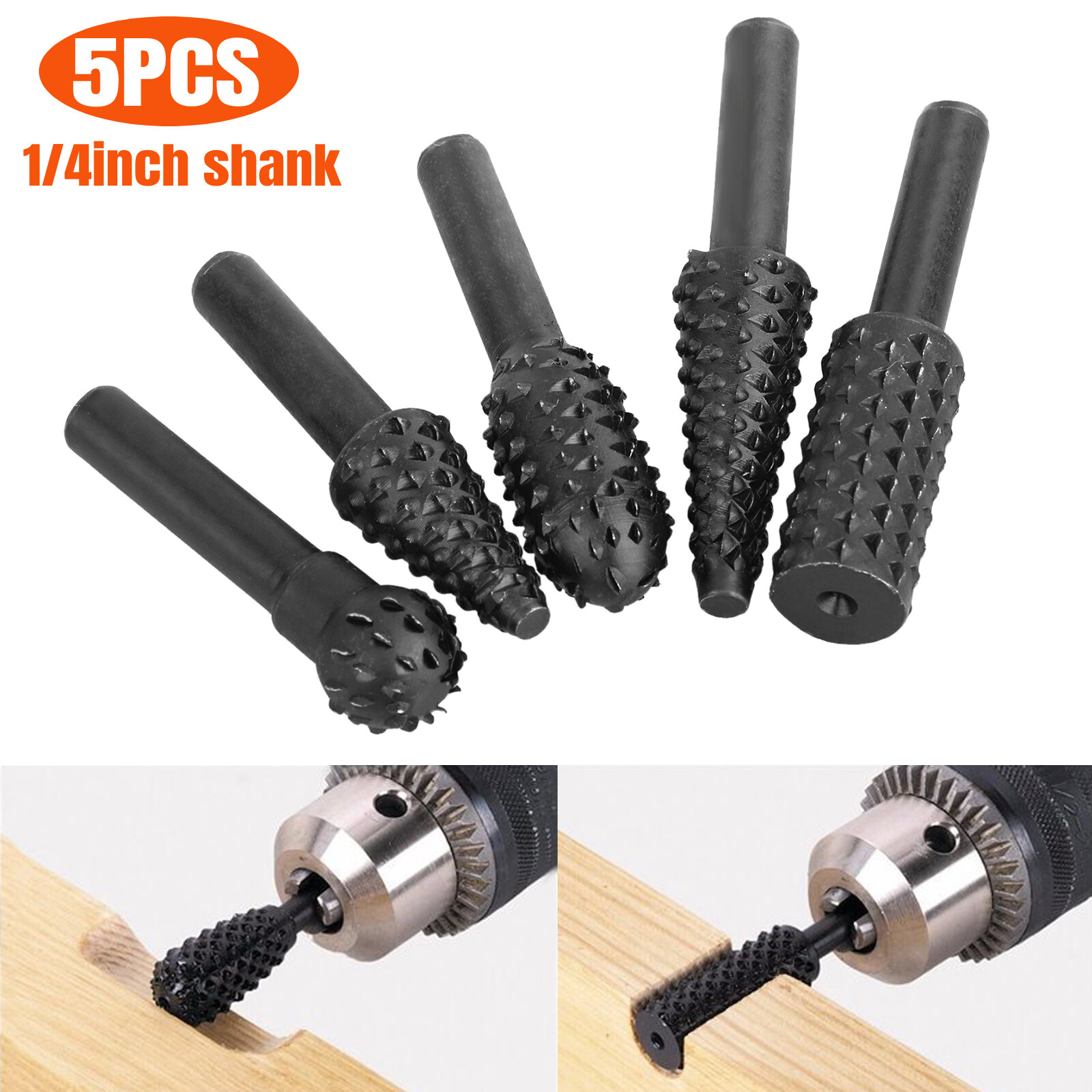 5PCS 1/4'' Drill Bit Set Cutting Tools for Woodworking Knife Wood Carving Tool