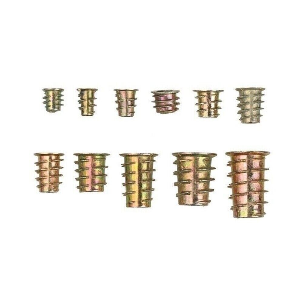 230Pcs THREADED HEX DRIVE INSERT FIXING WOOD SCREW INSERTS NUTS M4/M5/M6M8/M10
