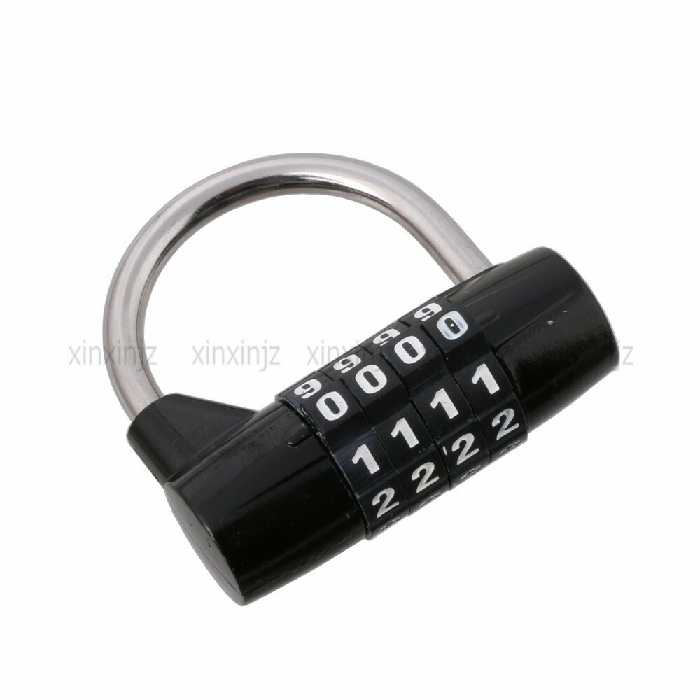 4 Digit Number Password lock Gym Padlock Black