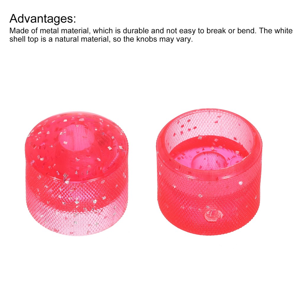 Dome Knobs Guitar Knob 6mm Flake Glitter Pink with Inner Hexagon Spanner 2Pcs