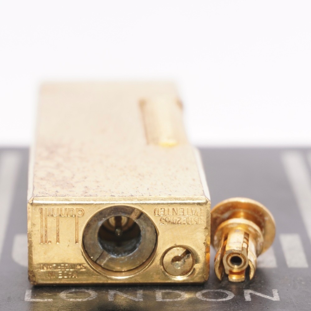 Dunhill Roller Gas Lighter Gold Sand Pattern-Ultrasonically cleaned_Working