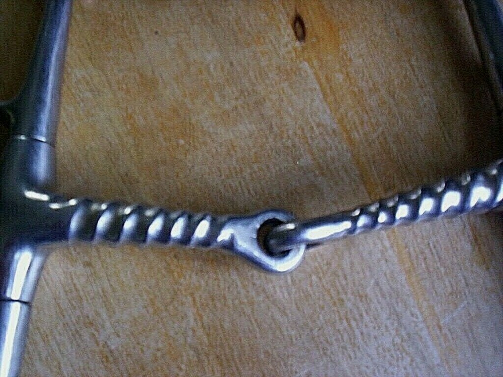Used Stainless Full Cheek Corkscrew Snaffle Bit 5" Mouth