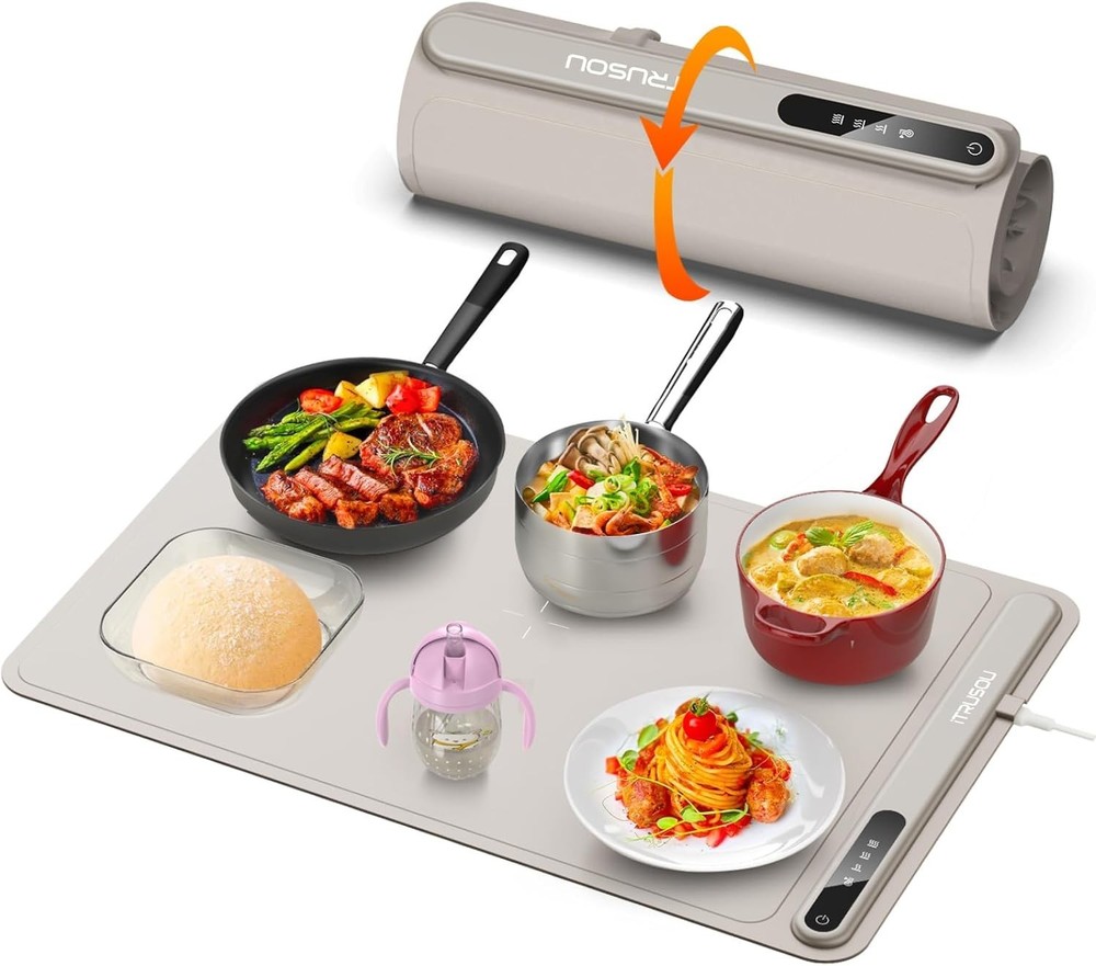 Electric Warming Tray Whole-Surface Heating Rollable & Portable Premium Silicone
