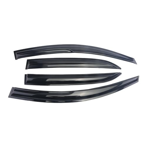 Black Outside Mount Window Rain Guards Compatible with 2018-2023 Kia Rio